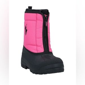 GIRL’S POLO RALPH‎ LAUREN black pink and waterproof winter boots size 4 NWOT